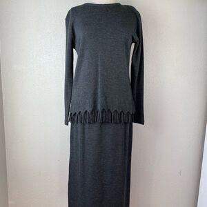 K Studio Two Piece Matching Top and Midi Skirt Size 14 EUC